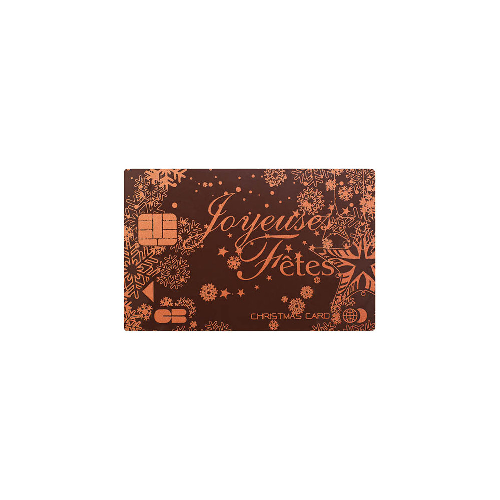 Credit cards Dark chocolate 'Joyeuses fêtes'