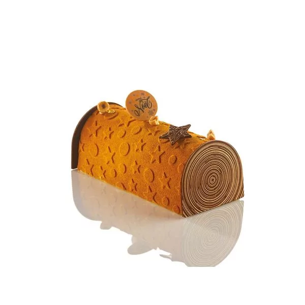 Feuilles structure 'Etoiles et ronds' pour bûche