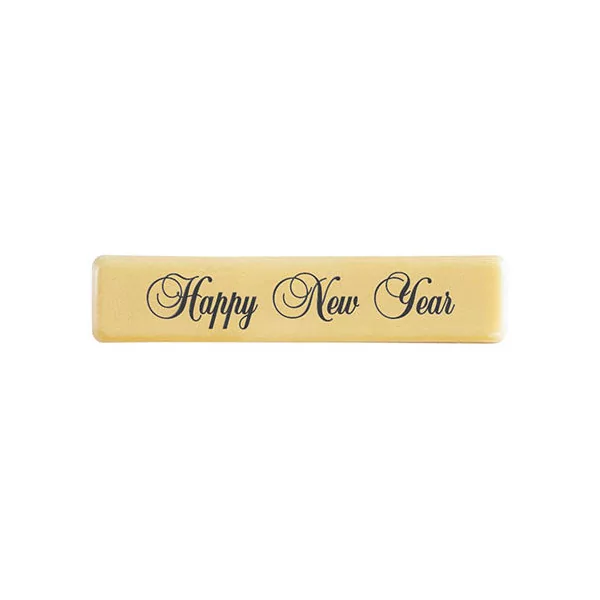 Rectangles White chocolate 'Happy New Year'