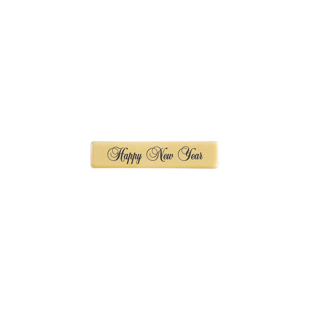 Rectangles White chocolate 'Happy New Year'