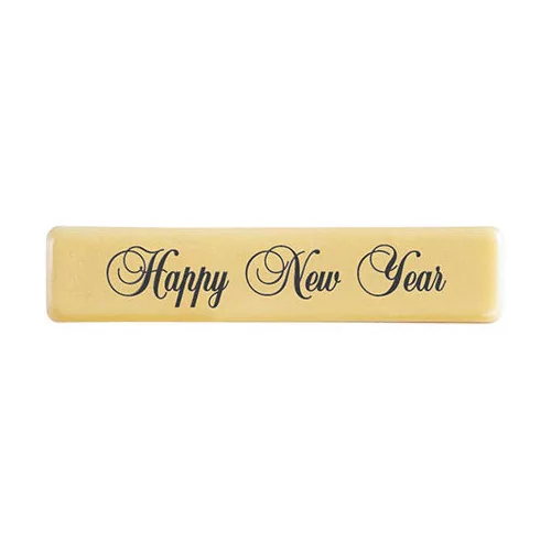 Rectangles White chocolate 'Happy New Year'