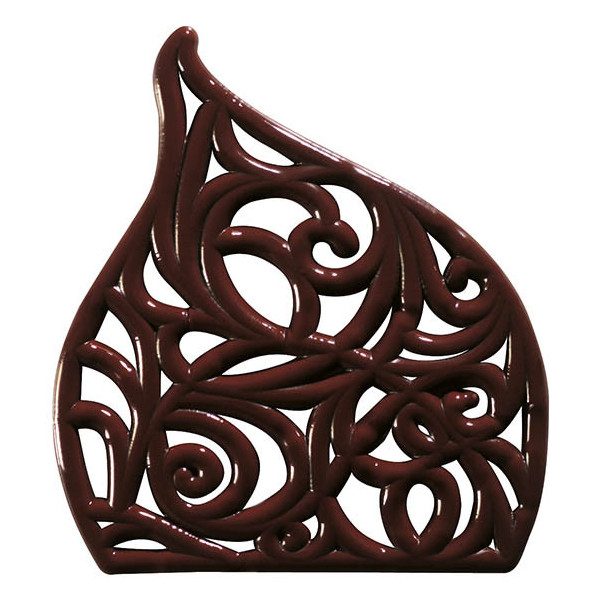 Embouts de bûche en chocolat noir ajourés