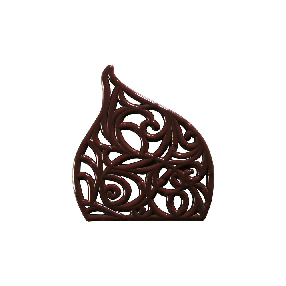 Embouts de bûche en chocolat noir ajourés