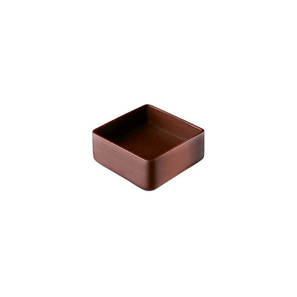 Coques carrées en chocolat noir