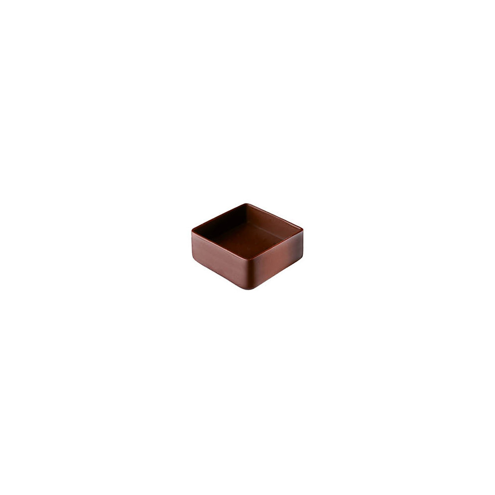 Coques carrées en chocolat noir