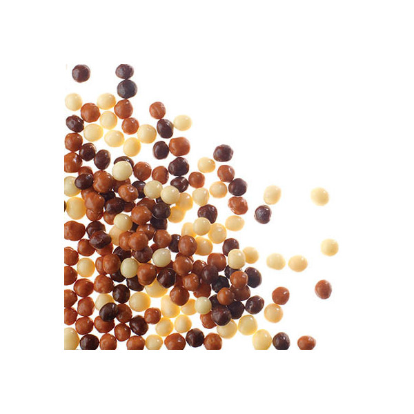 Assorted crunchies black, milk and white 500g