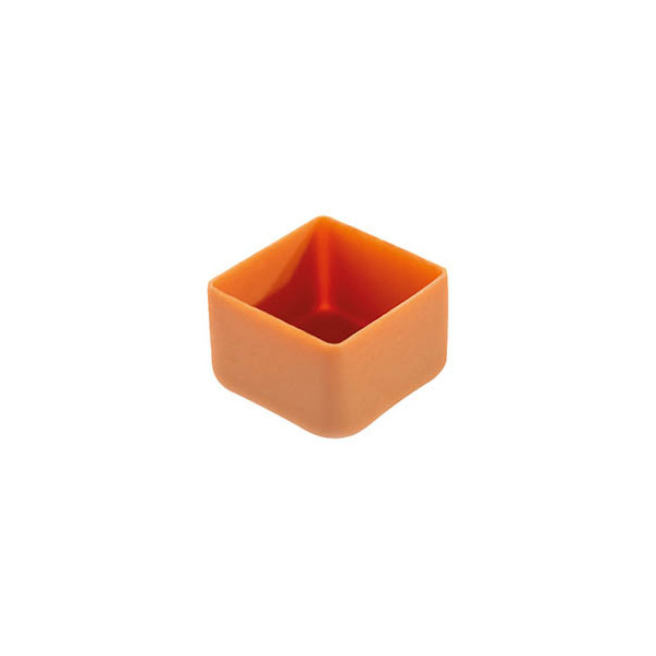 Square shells white caramelised chocolate