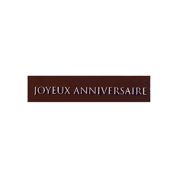 Rectangles Dark chocolate embossed 'Joyeux anniversaire'