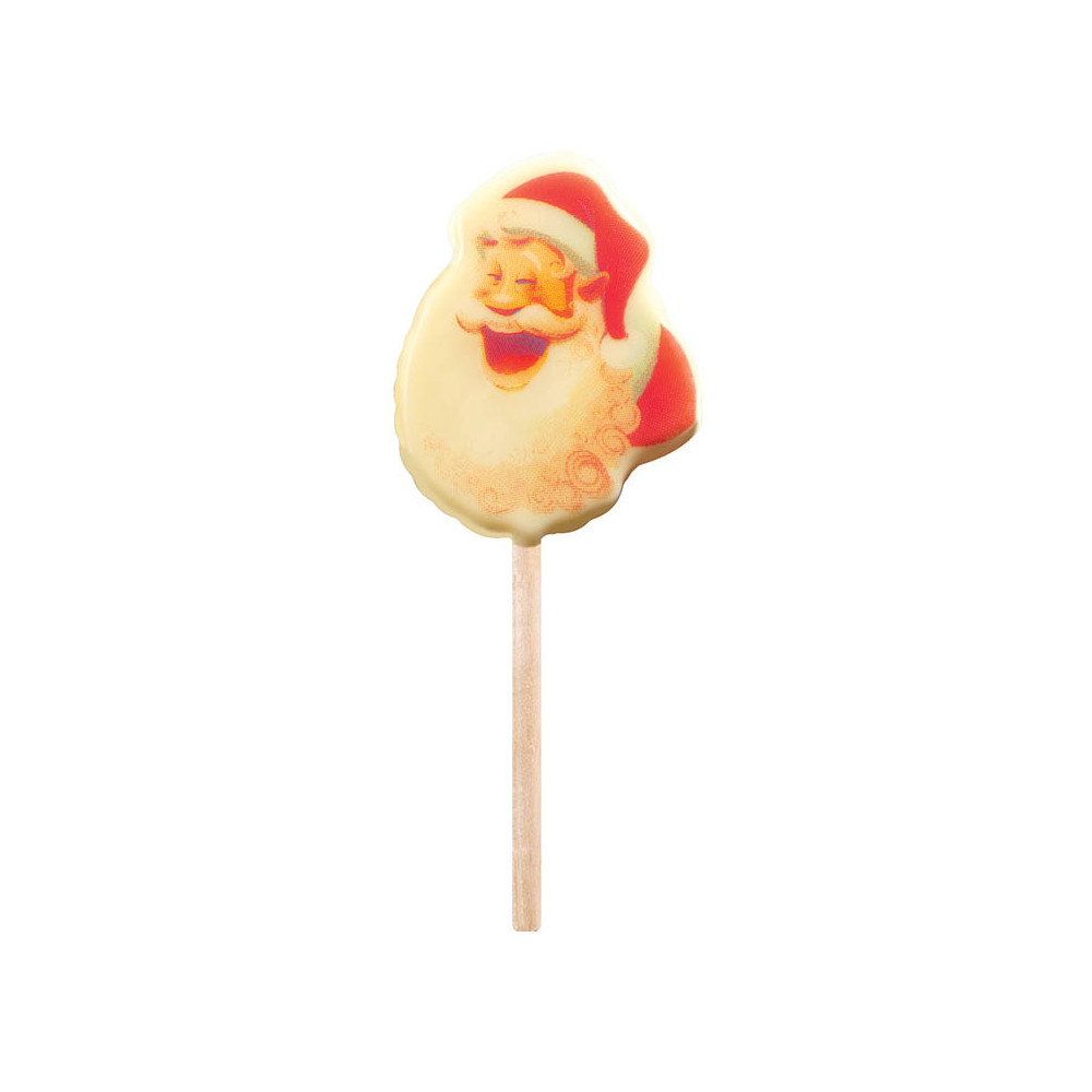 60 Lollipops white chocolate Père noël 4 designs