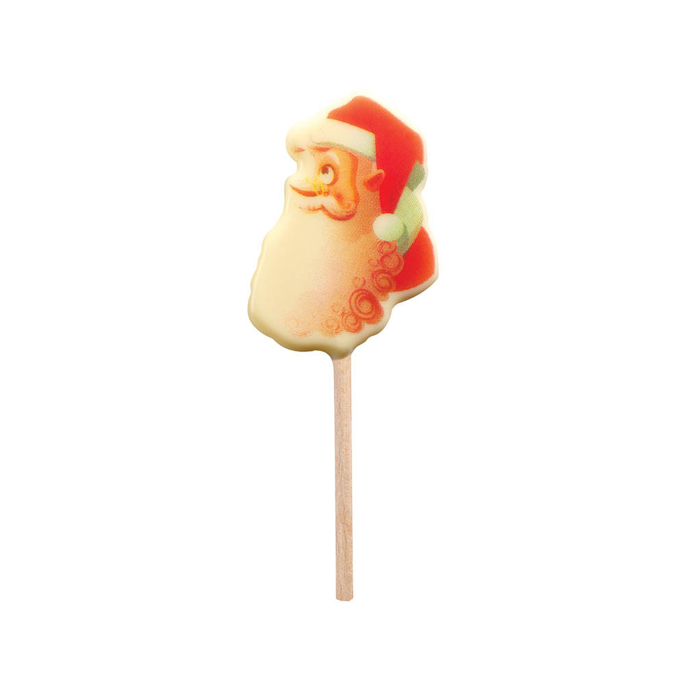 60 Lollipops white chocolate Père noël 4 designs