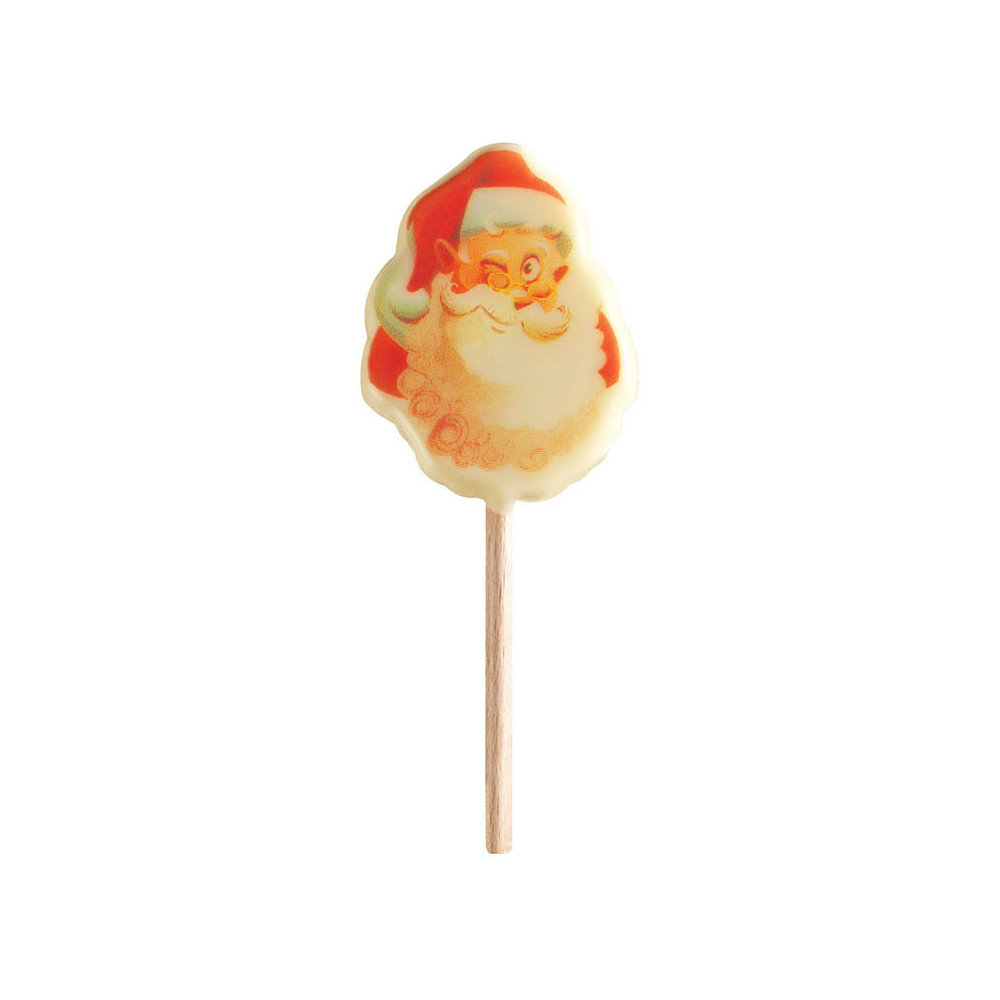 60 Lollipops white chocolate Père noël 4 designs