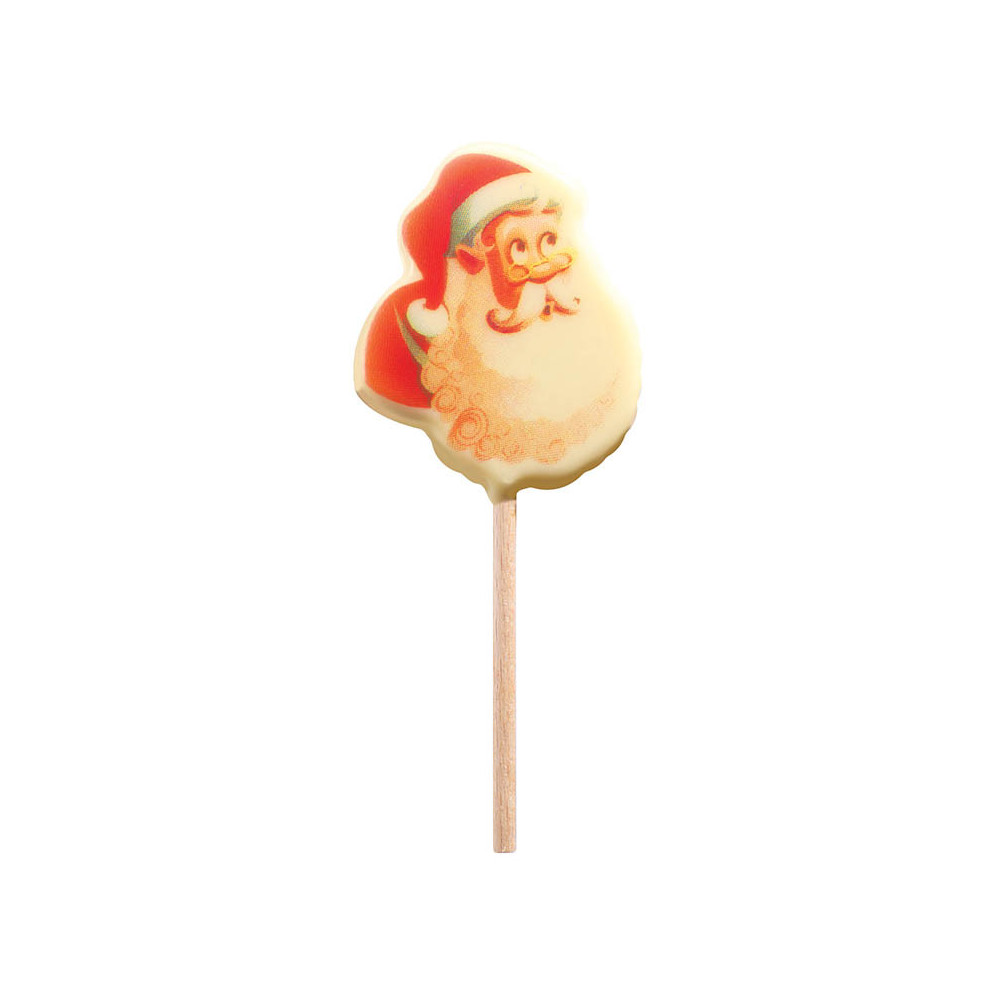 60 Lollipops white chocolate Père noël 4 designs