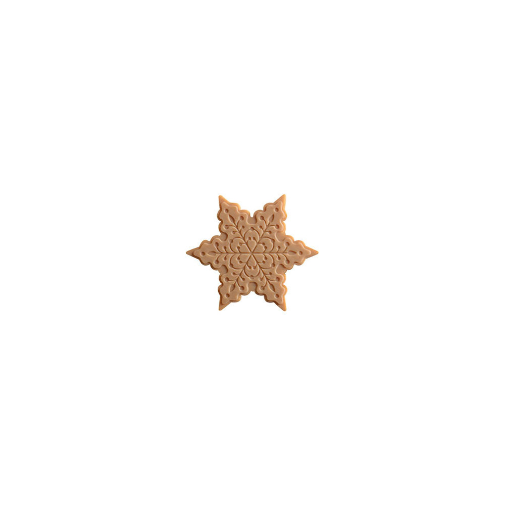 Snowflakes dark, white caramelised and white chocolates embossed