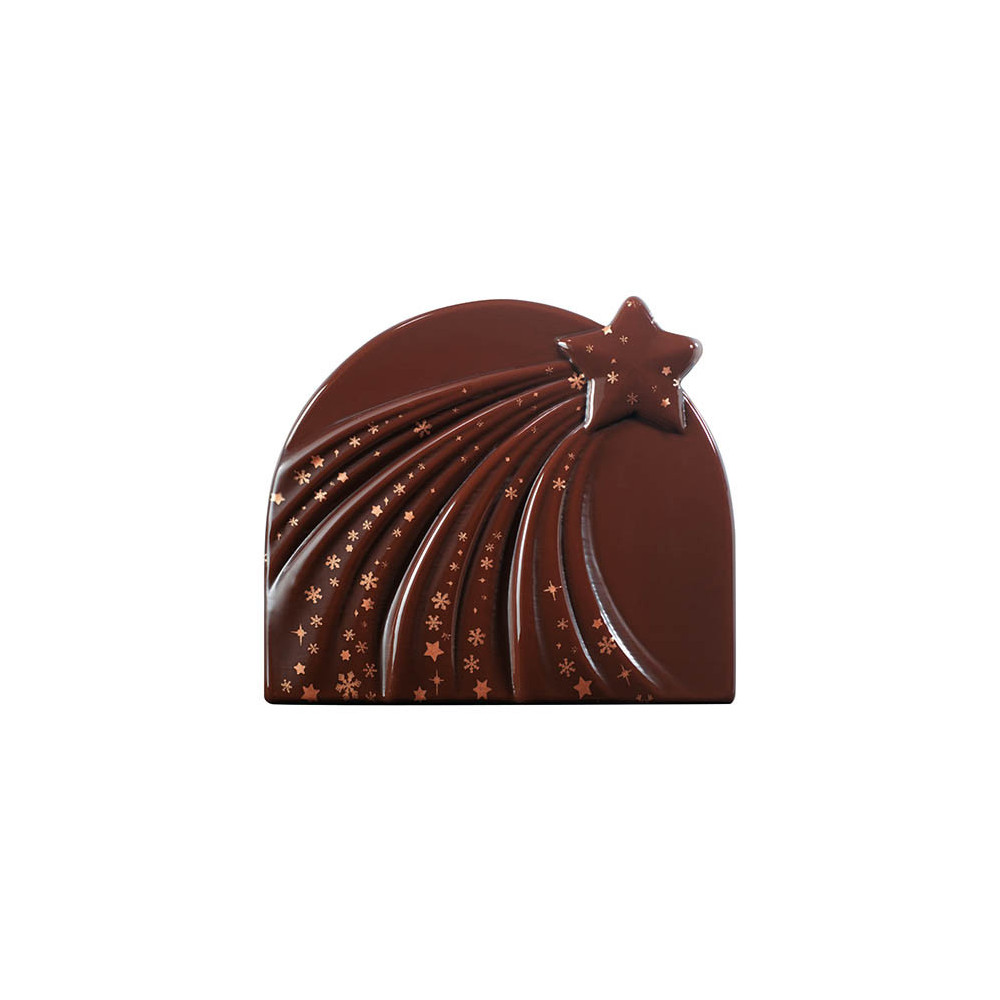 Embouts de bûches en chocolat noir 'Etoile filante'