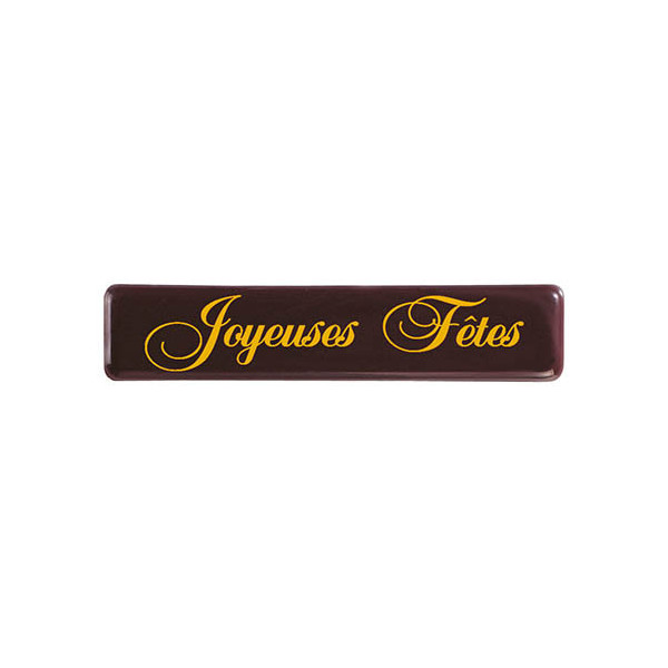Rectangles en chocolat noir 'Joyeuses Fêtes'