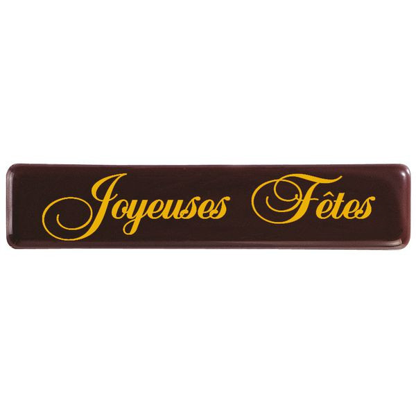 Rectangles en chocolat noir 'Joyeuses Fêtes'