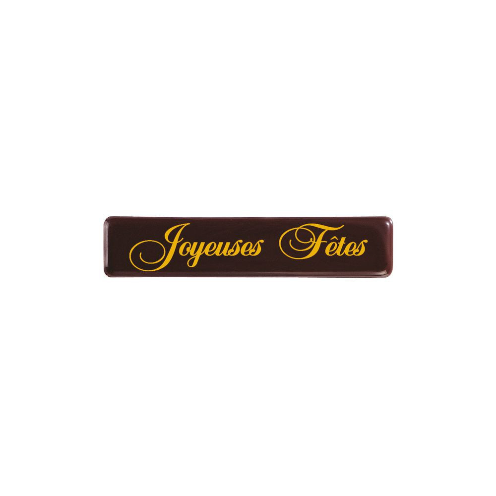 Rectangles en chocolat noir 'Joyeuses Fêtes'