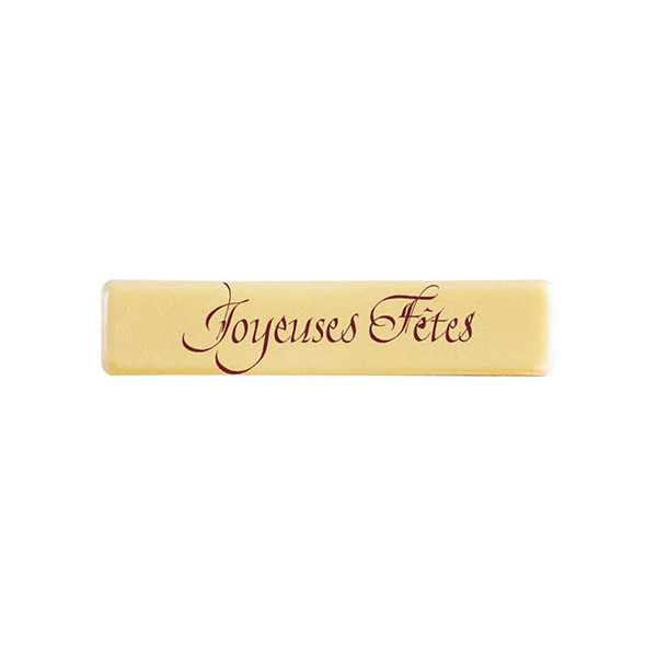 Rectangles en chocolat blanc 'Joyeuses Fêtes'