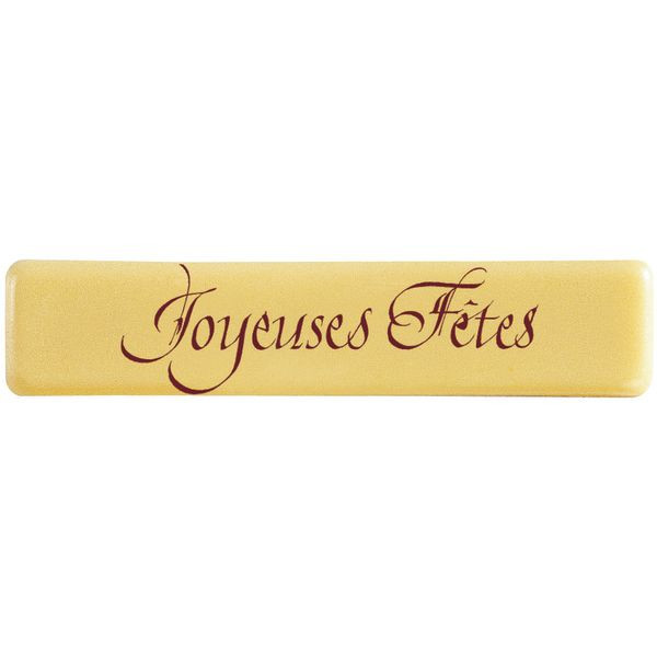 Rectangles en chocolat blanc 'Joyeuses Fêtes'
