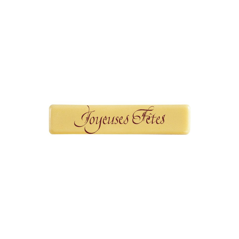 Rectangles en chocolat blanc 'Joyeuses Fêtes'