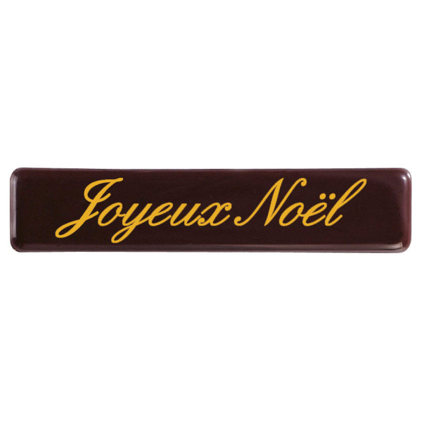 Rectangles en chocolat noir 'Joyeux Noël'