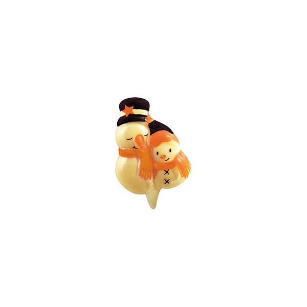 Mini bonhommes de neige en chocolat blanc avec pique
