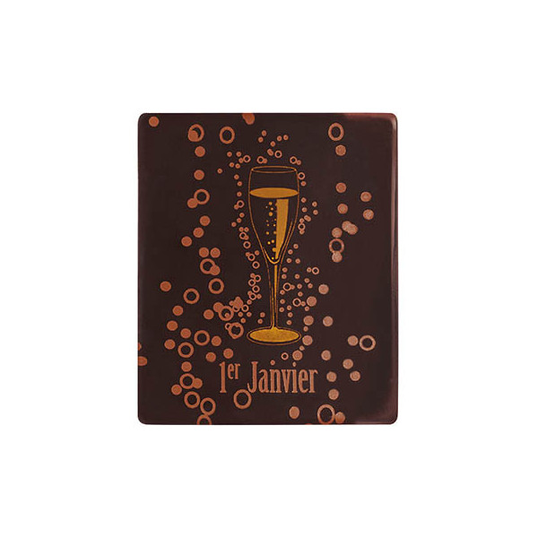 Rectangles en chocolat noir '1er Janvier'