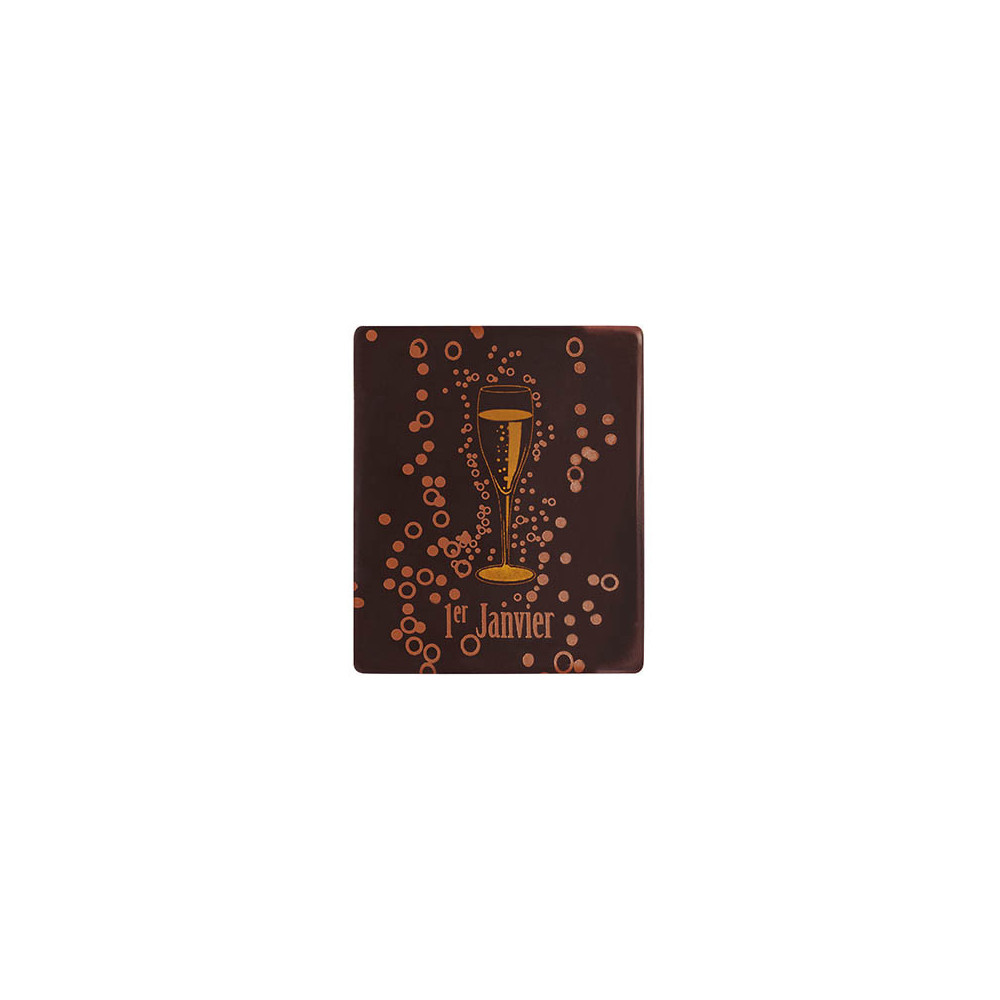 Rectangles en chocolat noir '1er Janvier'