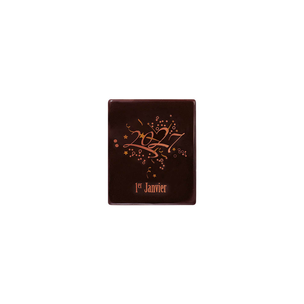 Rectangles en chocolat noir '1er Janvier'
