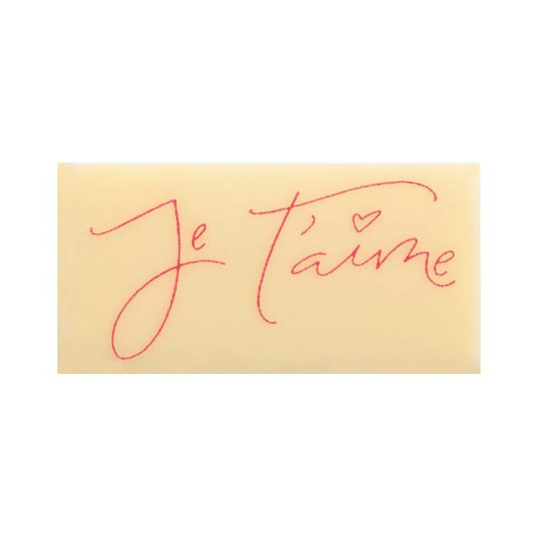 Rectangles en chocolat blanc 'Je t'aime'