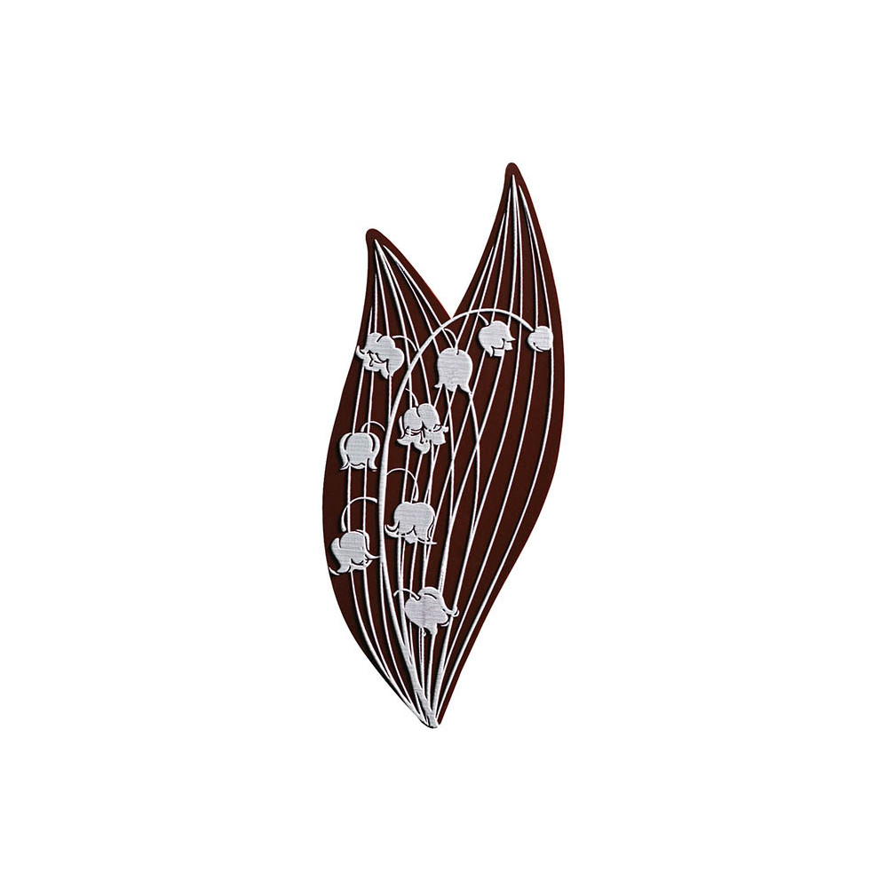 Brins de muguet en chocolat noir avec relief