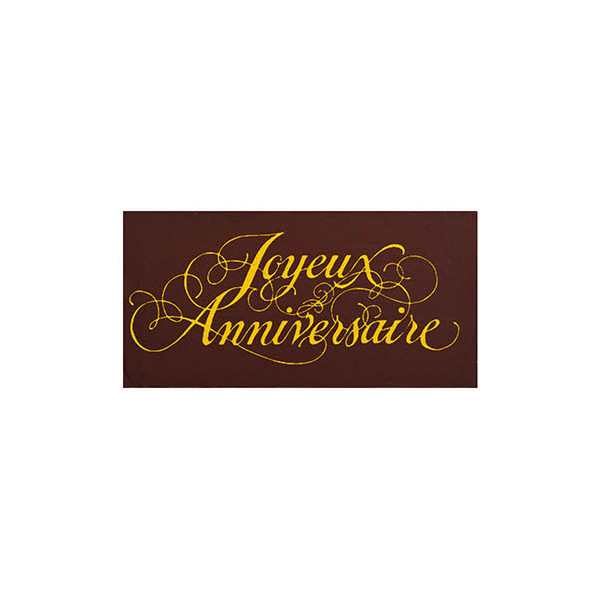 Rectangles en chocolat noir 'Joyeux Anniversaire'