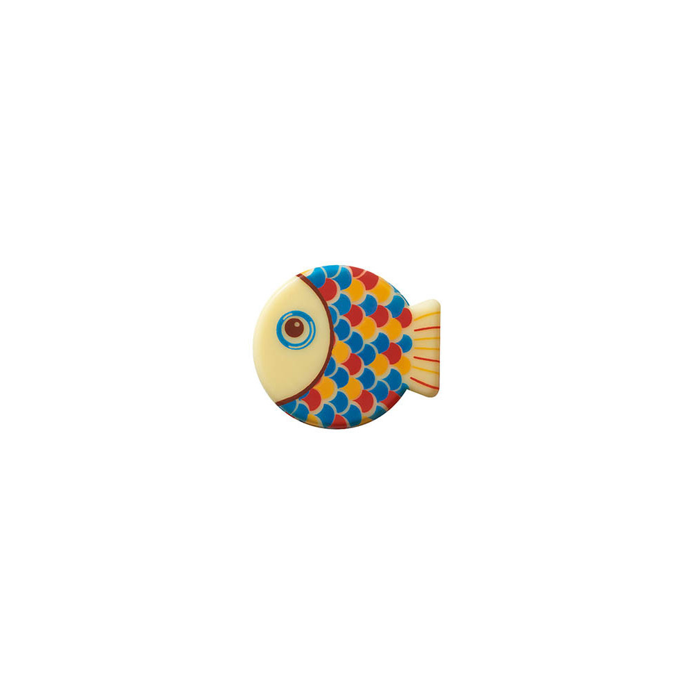 Poissons en chocolat blanc 'Arc en ciel'