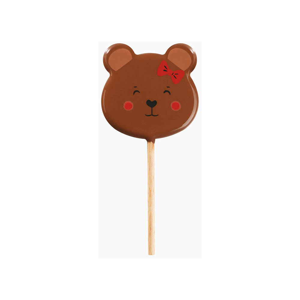 Sucettes en chocolat au lait 'M. et Mme Teddy'