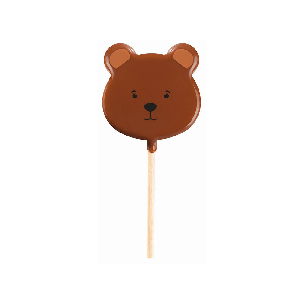 Sucettes en chocolat au lait 'M. et Mme Teddy'