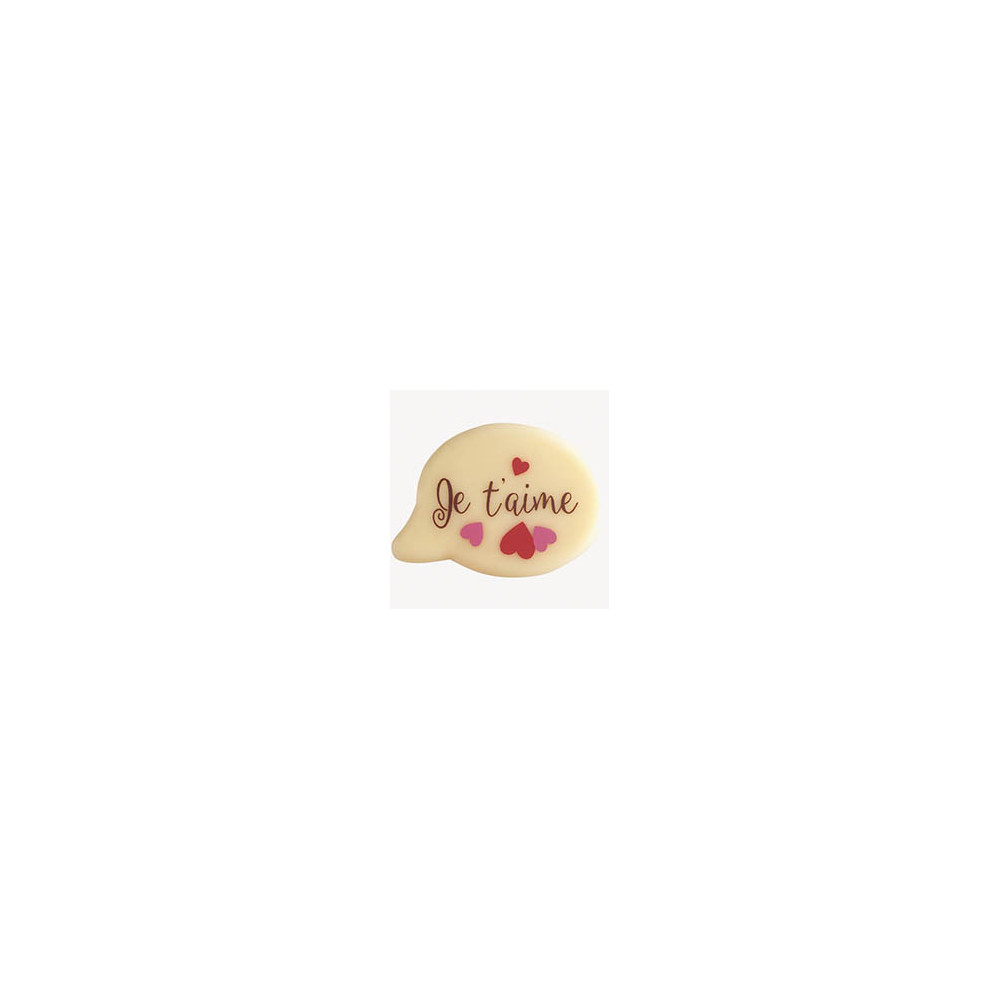 Bulles en chocolat blanc 'Je t'aime'