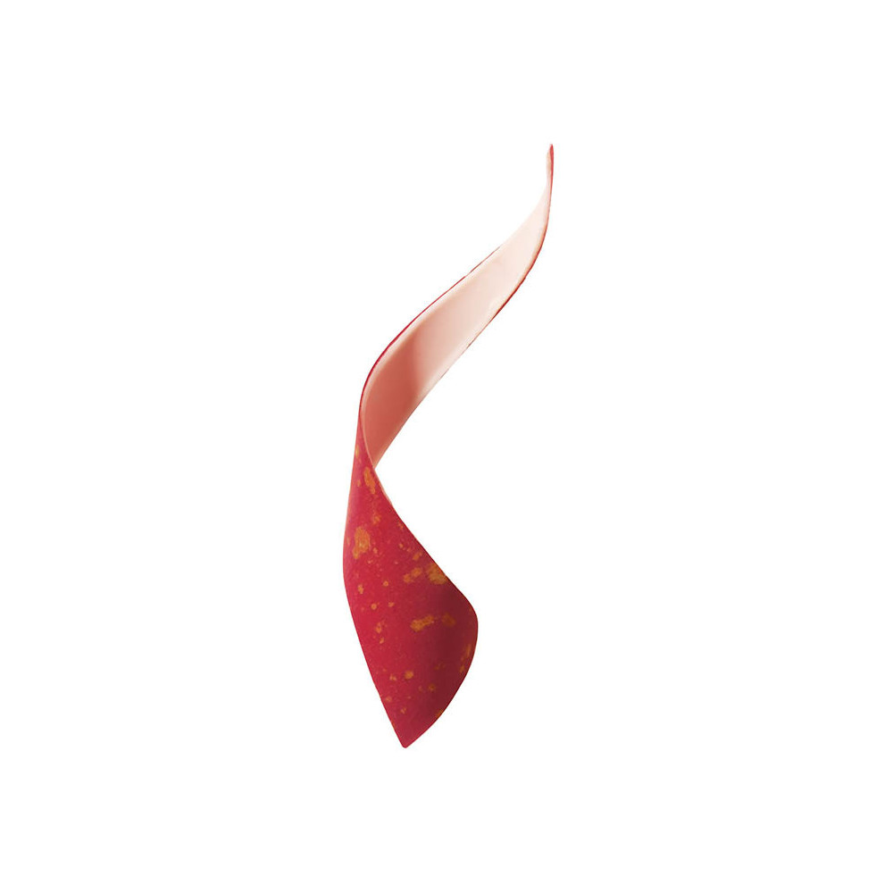 Spirales en chocolat blanc 'Pulvérisées rouge'