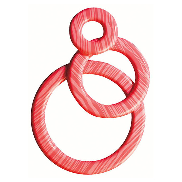 Cercles ajourés en chocolat blanc 'Rayures roses'