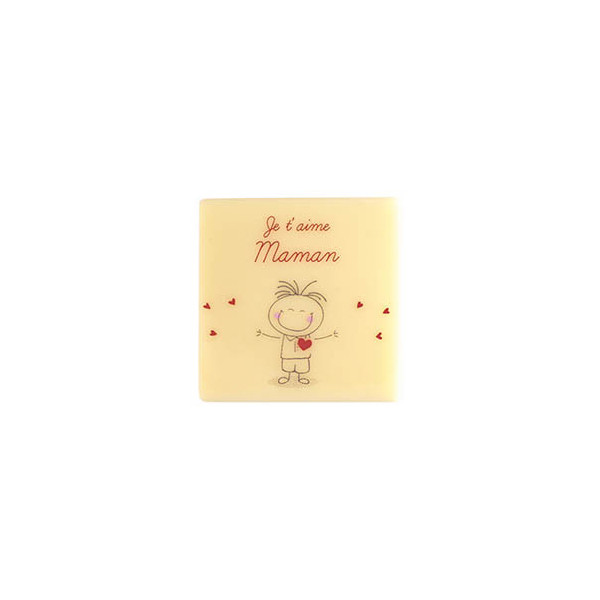 Carrés en chocolat blanc 'Je t'aime Maman'