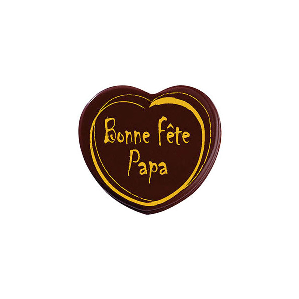 Coeurs en chocolat noir 'Bonne fête Papa'