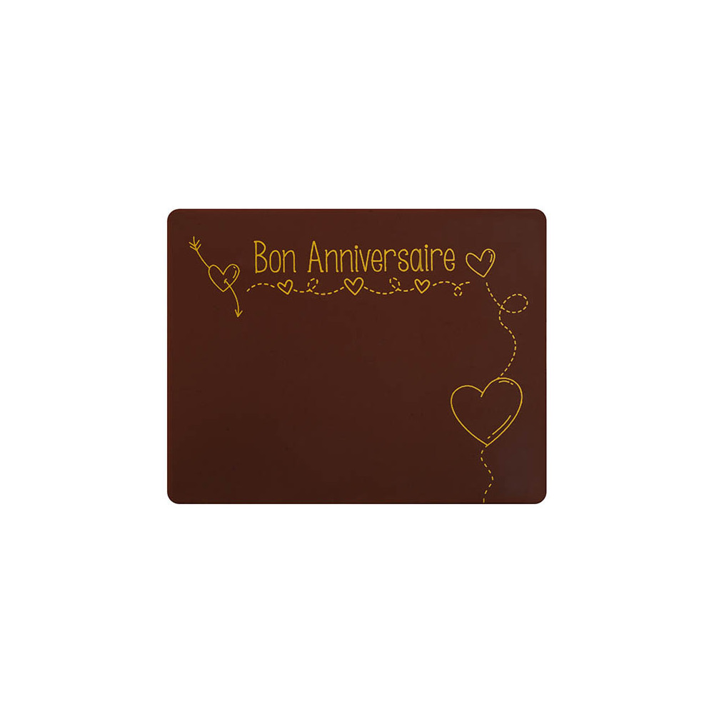 Rectangles en chocolat noir 'Ecris-moi' à personnaliser