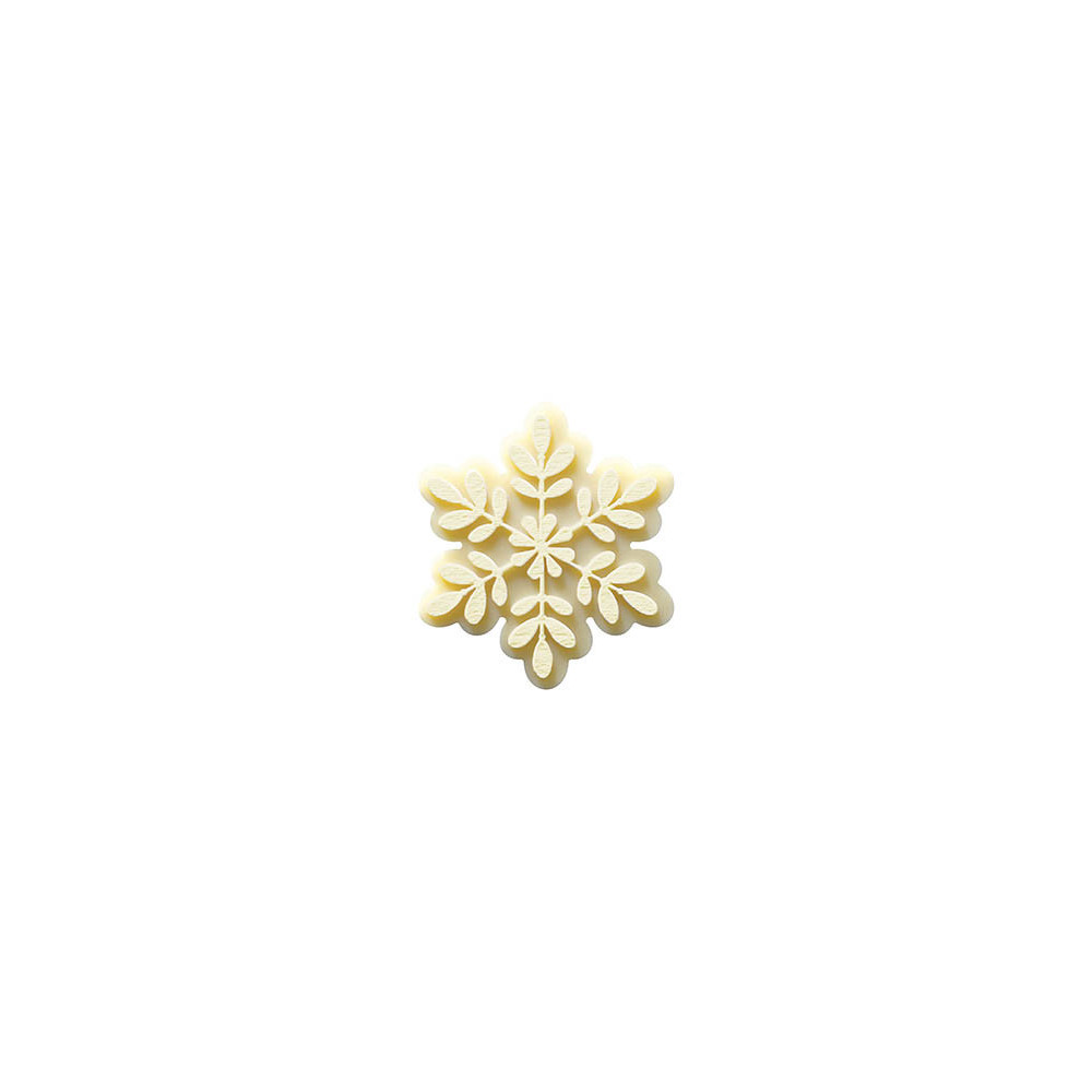 Grands flocons en chocolat blanc avec relief blanc