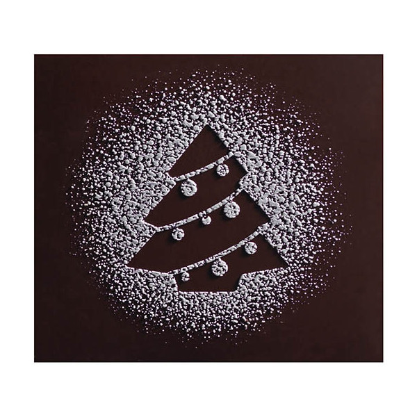 Embouts de bûche en chocolat noir avec relief 'Enneigé'