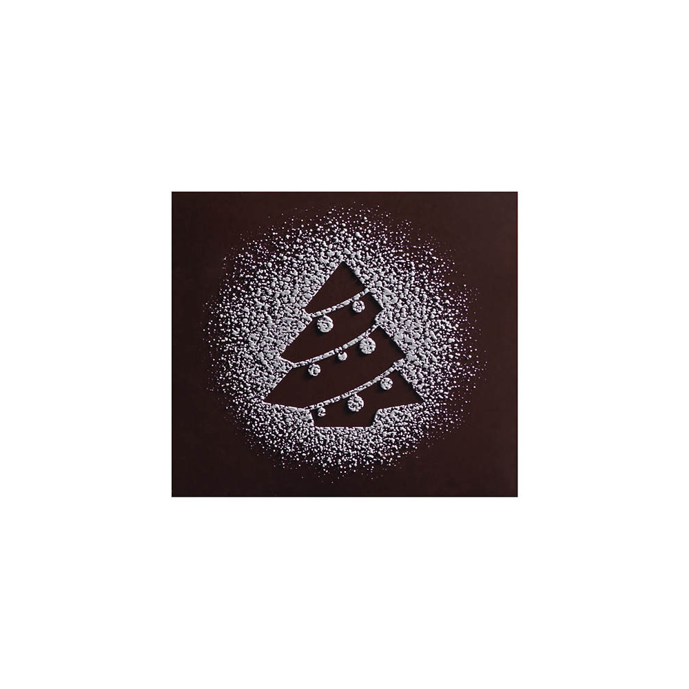 Embouts de bûche en chocolat noir avec relief 'Enneigé'