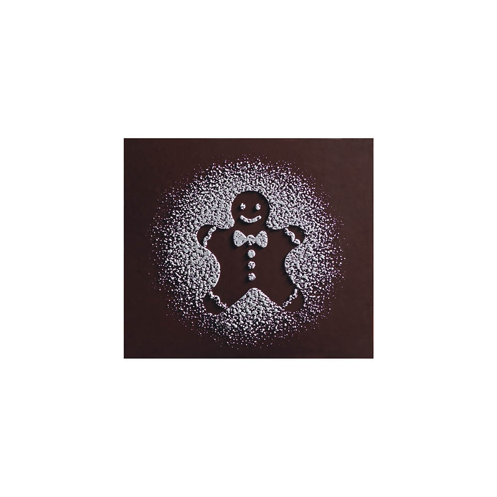 Embouts de bûche en chocolat noir avec relief 'Enneigé'