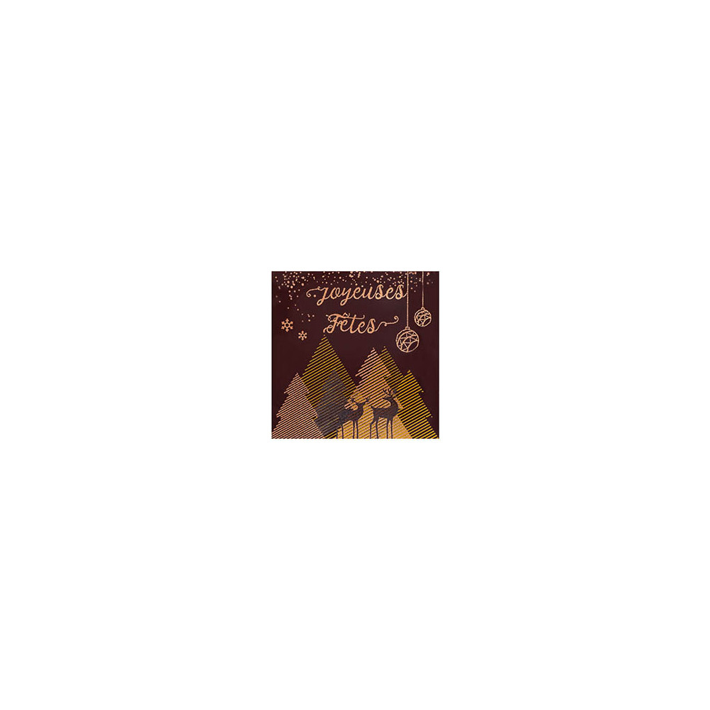 Carrés en chocolat noir 'Joyeuses Fêtes'