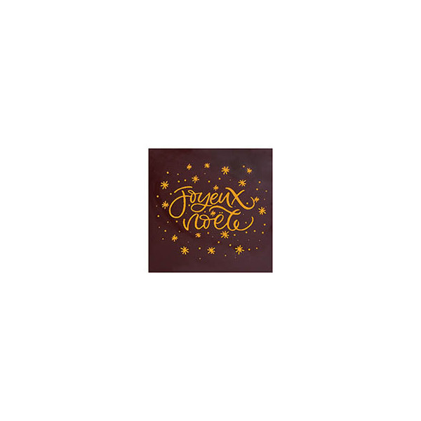 Carrés en chocolat noir 'Joyeux Noël'