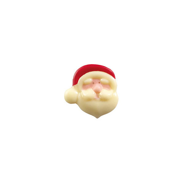 Petites têtes de Père Noël en chocolat blanc