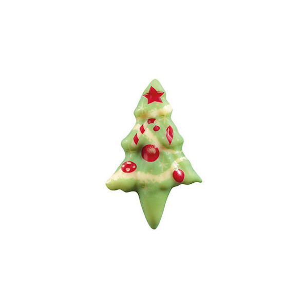 Sapins de Noël en chocolat blanc avec pique
