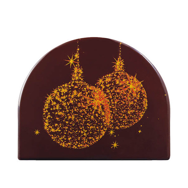 Embouts de bûche en chocolat noir 'Boules de Noël'